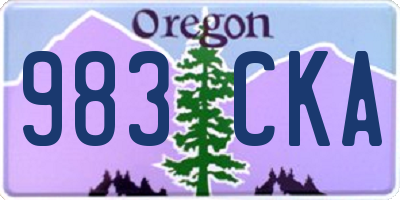 OR license plate 983CKA