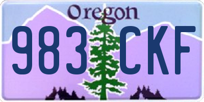 OR license plate 983CKF