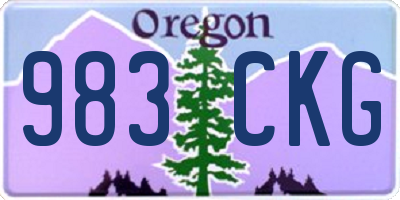 OR license plate 983CKG