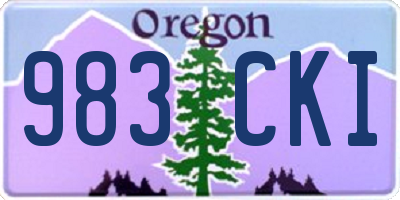 OR license plate 983CKI