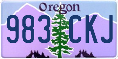 OR license plate 983CKJ