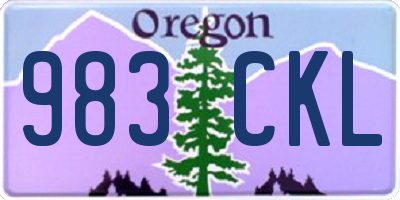 OR license plate 983CKL