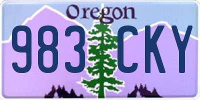 OR license plate 983CKY