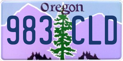 OR license plate 983CLD