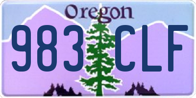 OR license plate 983CLF