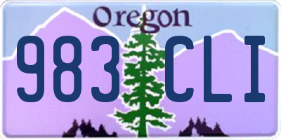 OR license plate 983CLI