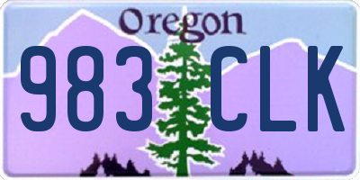 OR license plate 983CLK