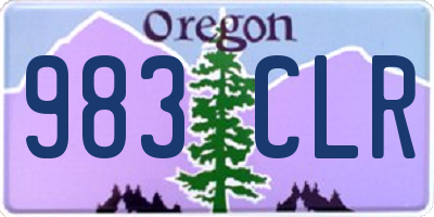 OR license plate 983CLR