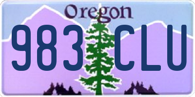 OR license plate 983CLU