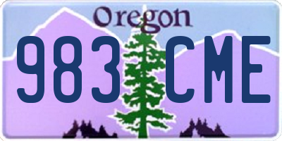 OR license plate 983CME