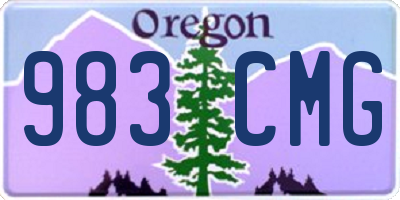 OR license plate 983CMG