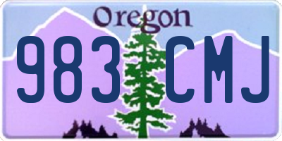 OR license plate 983CMJ