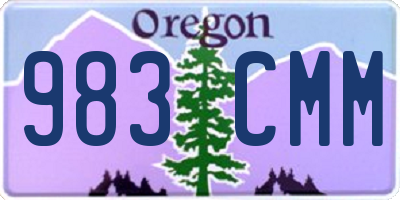 OR license plate 983CMM