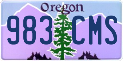 OR license plate 983CMS