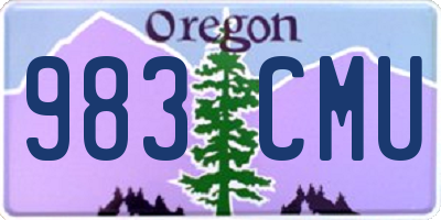 OR license plate 983CMU