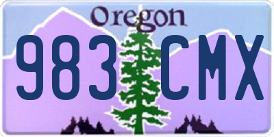 OR license plate 983CMX