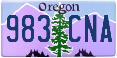 OR license plate 983CNA