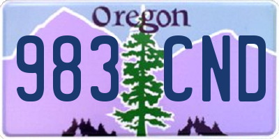 OR license plate 983CND