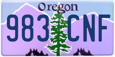 OR license plate 983CNF