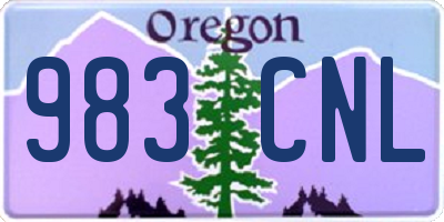 OR license plate 983CNL