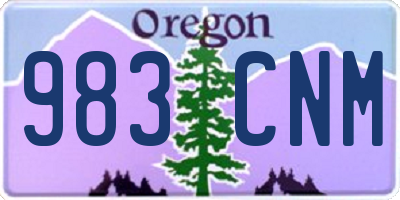 OR license plate 983CNM