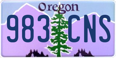 OR license plate 983CNS