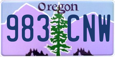 OR license plate 983CNW
