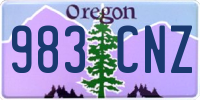 OR license plate 983CNZ