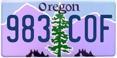OR license plate 983COF