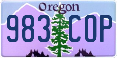 OR license plate 983COP