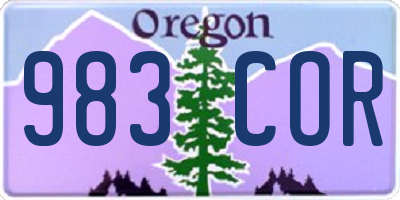 OR license plate 983COR