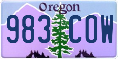 OR license plate 983COW
