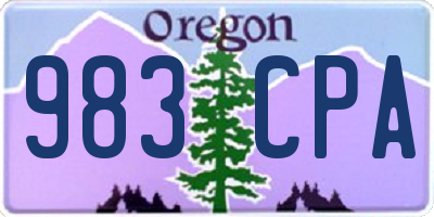 OR license plate 983CPA