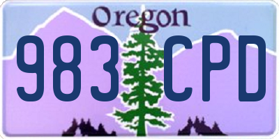 OR license plate 983CPD