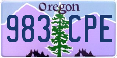 OR license plate 983CPE