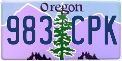 OR license plate 983CPK