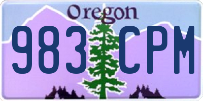 OR license plate 983CPM