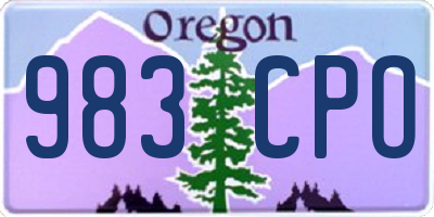 OR license plate 983CPO