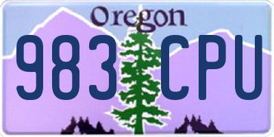 OR license plate 983CPU