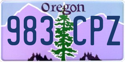 OR license plate 983CPZ