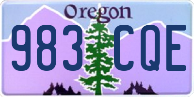 OR license plate 983CQE