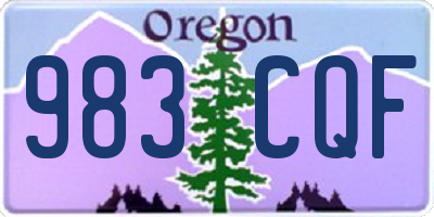 OR license plate 983CQF