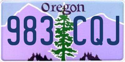 OR license plate 983CQJ