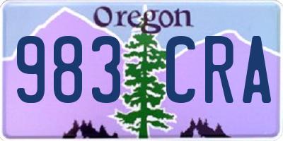 OR license plate 983CRA