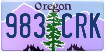 OR license plate 983CRK