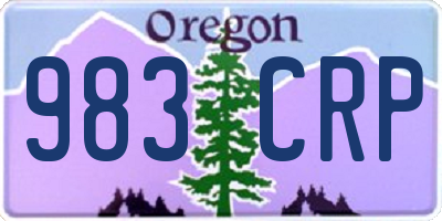 OR license plate 983CRP