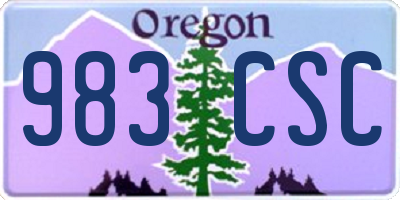 OR license plate 983CSC