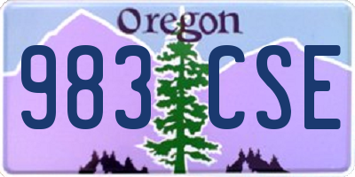 OR license plate 983CSE