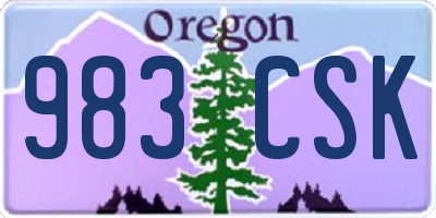 OR license plate 983CSK