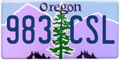 OR license plate 983CSL